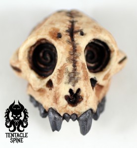 Bone Silver Teeth Chimera Skull